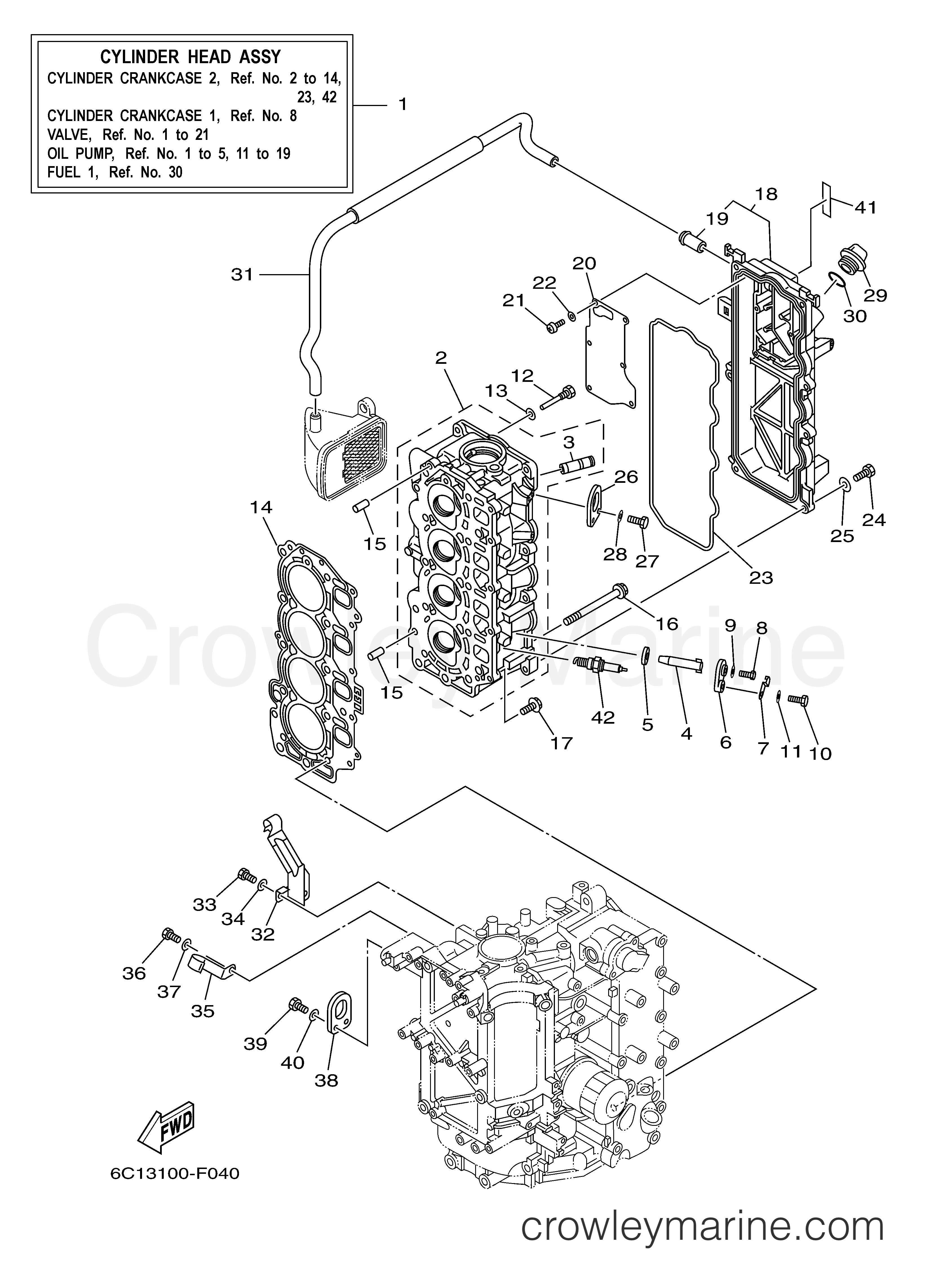 Yamaha Motors F60TLR - CYLINDER CRANKCASE 2