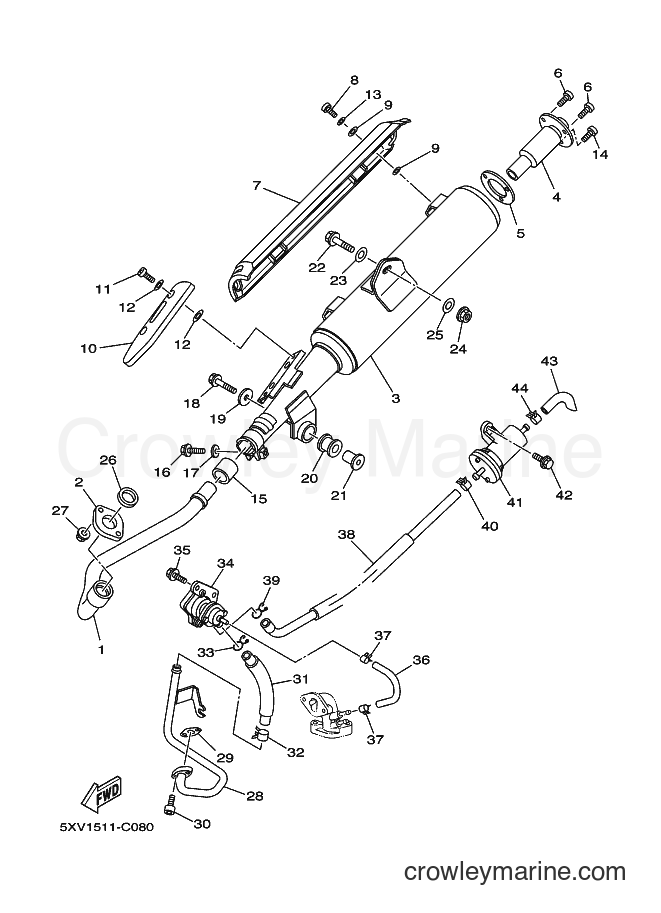 2004 Scooter T110 - T110 (5XV1) [010] - EXHAUST