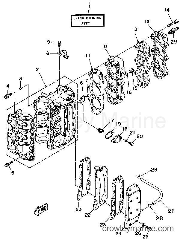 Yamaha Motors PRO50LH - CRANKCASE CYLINDER