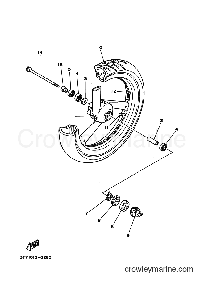 1990 Sport Bike TZR125 - TZR125 (3PC2) [999] - FRONT WHEEL