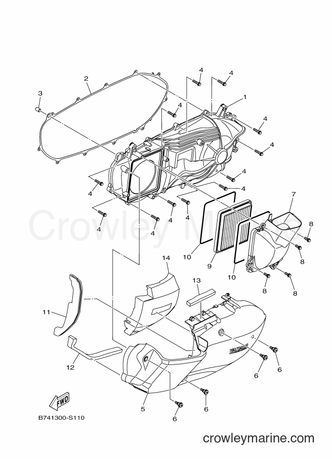 2017 Scooter CZD300-A - CZD300-A (B741) [010] - CRANKCASE COVER 1