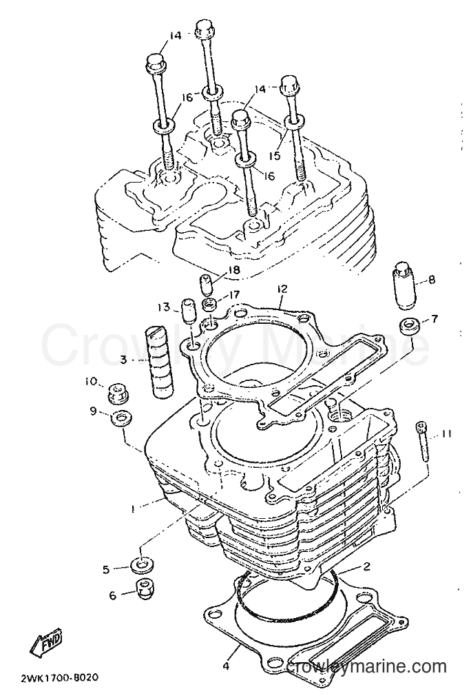 1989 Dirt Bike XT600 - XT600 (2WJ2) [999] - CYLINDER
