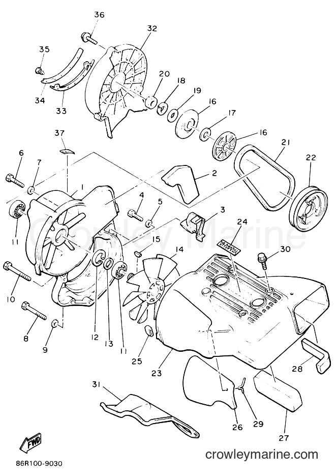 1989 Snowmobile VK540 - VK540 (86R1) [010] - AIR SHROUD & FAN