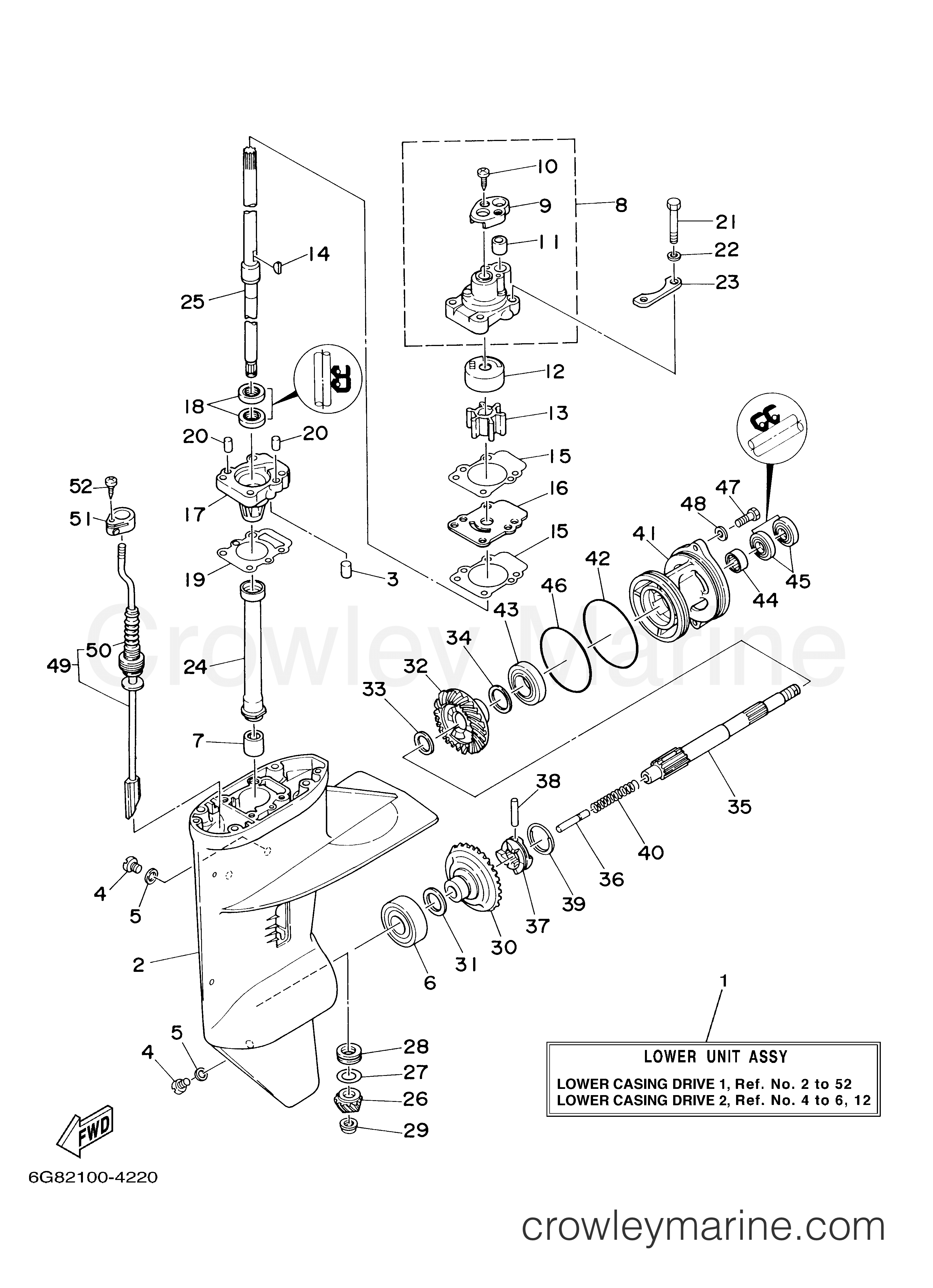 Yamaha Motors T9.9EXHC - LOWER CASING DRIVE 1