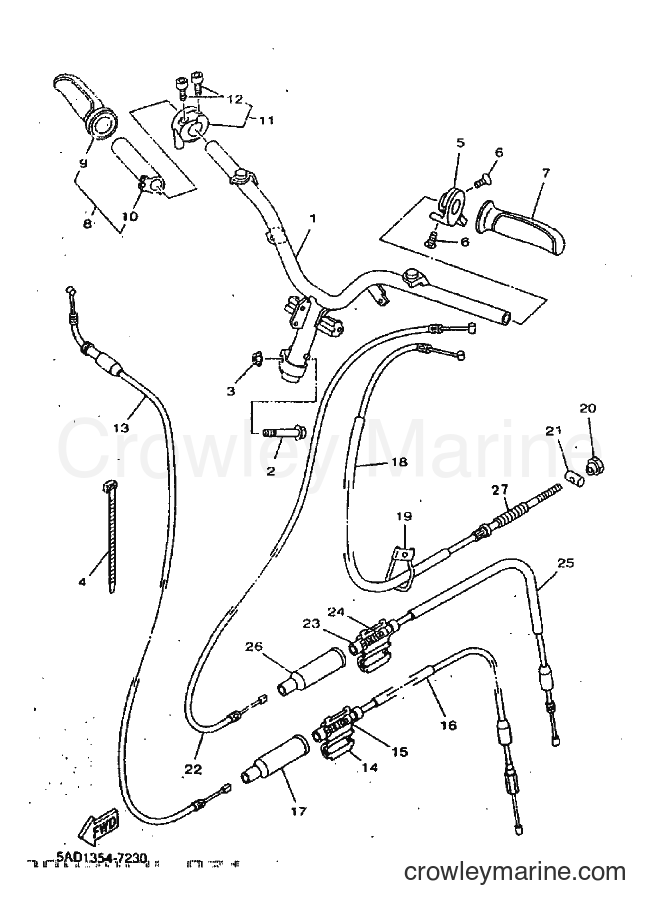 1999 Scooter YN50 - YN50 (5ADM) [010] - STEERING HANDLE & CABLE