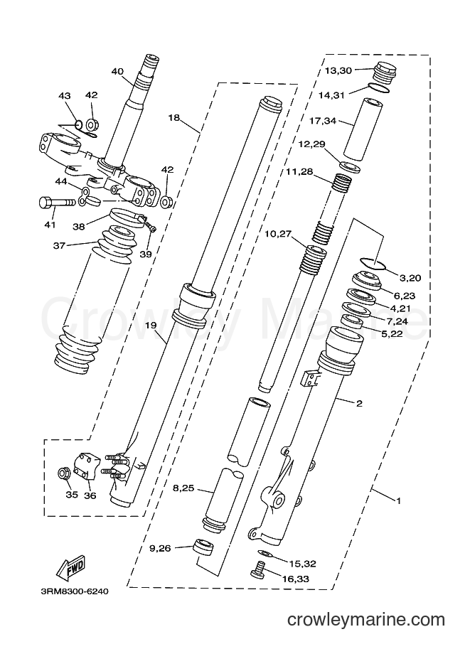 2000 Dirt Bike DT125R - DT125R (4DJA) [020] - FRONT FORK
