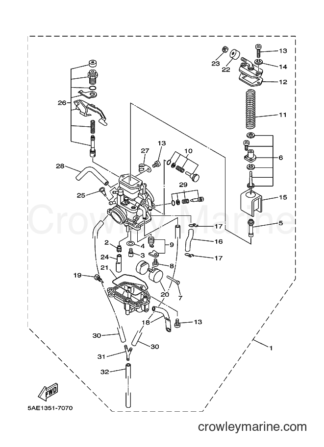 1997 Dirt Bike TDR125 - TDR125 (5AN2) [080] - CARBURETOR