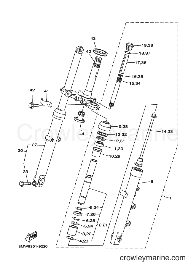 2000 Street Bike SR125 - SR125 (3MW9) [110] - FRONT FORK
