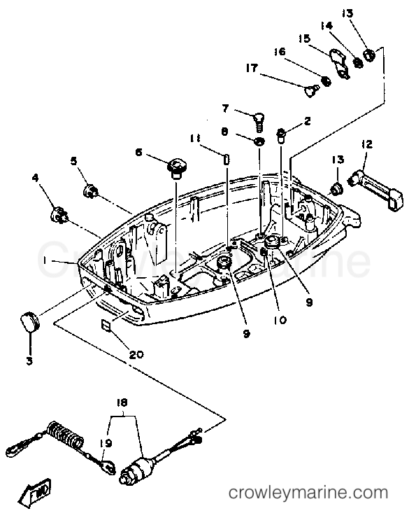 Yamaha Motors 15ELH - BOTTOM COWLING
