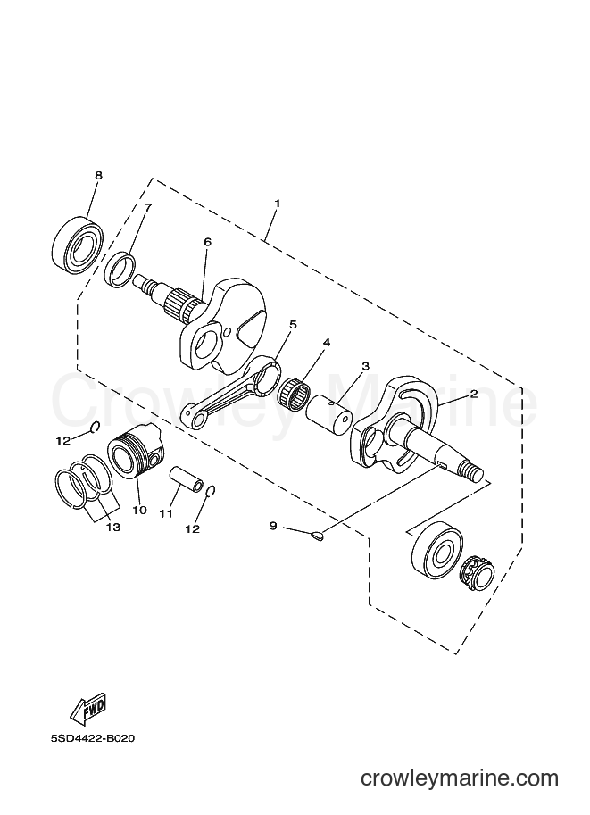 2003 Scooter T105SE - T105SE (5SD4) [010] - CRANKSHAFT & PISTON