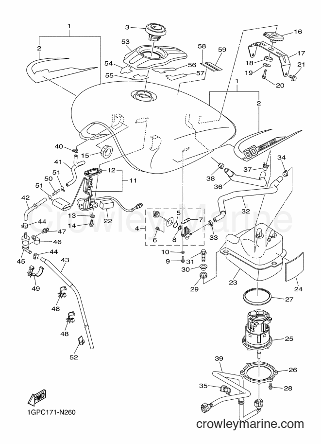 2014 Cruiser XVS1300CU - XVS1300CU (1GPC) [010] - FUEL TANK