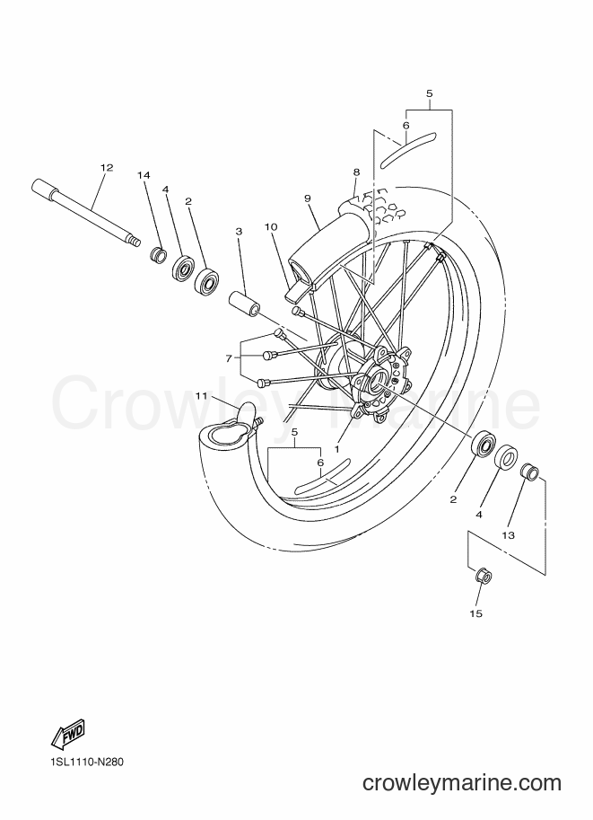 2016 Dirt Bike YZ450F - YZ450F (B111) [010] - FRONT WHEEL