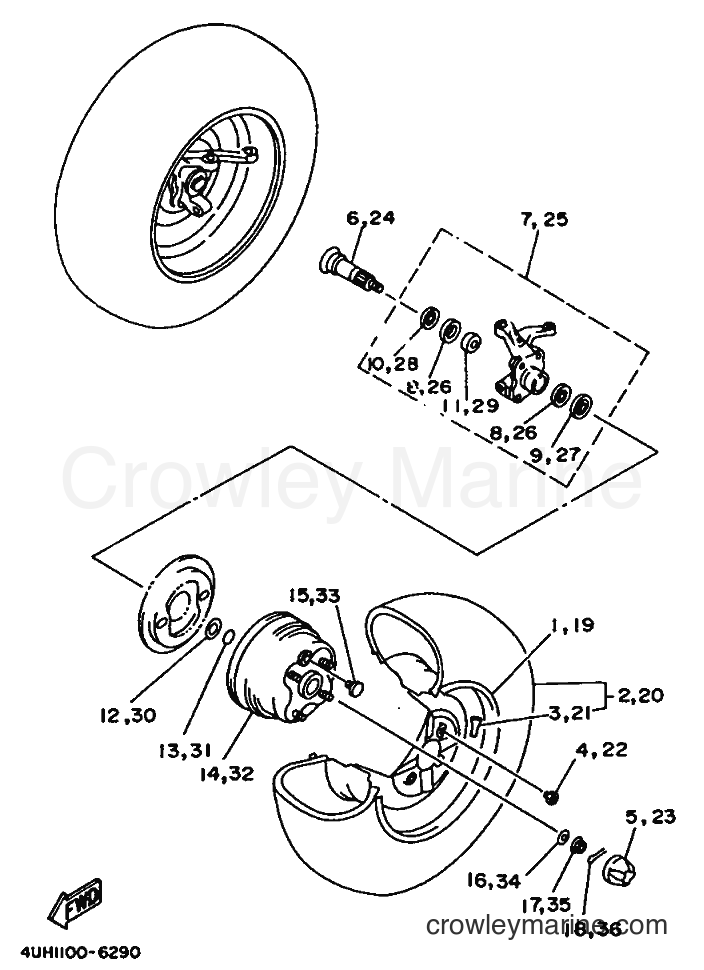1996 ATV YFM350U - YFM350U (4UH2) [010] - FRONT WHEEL