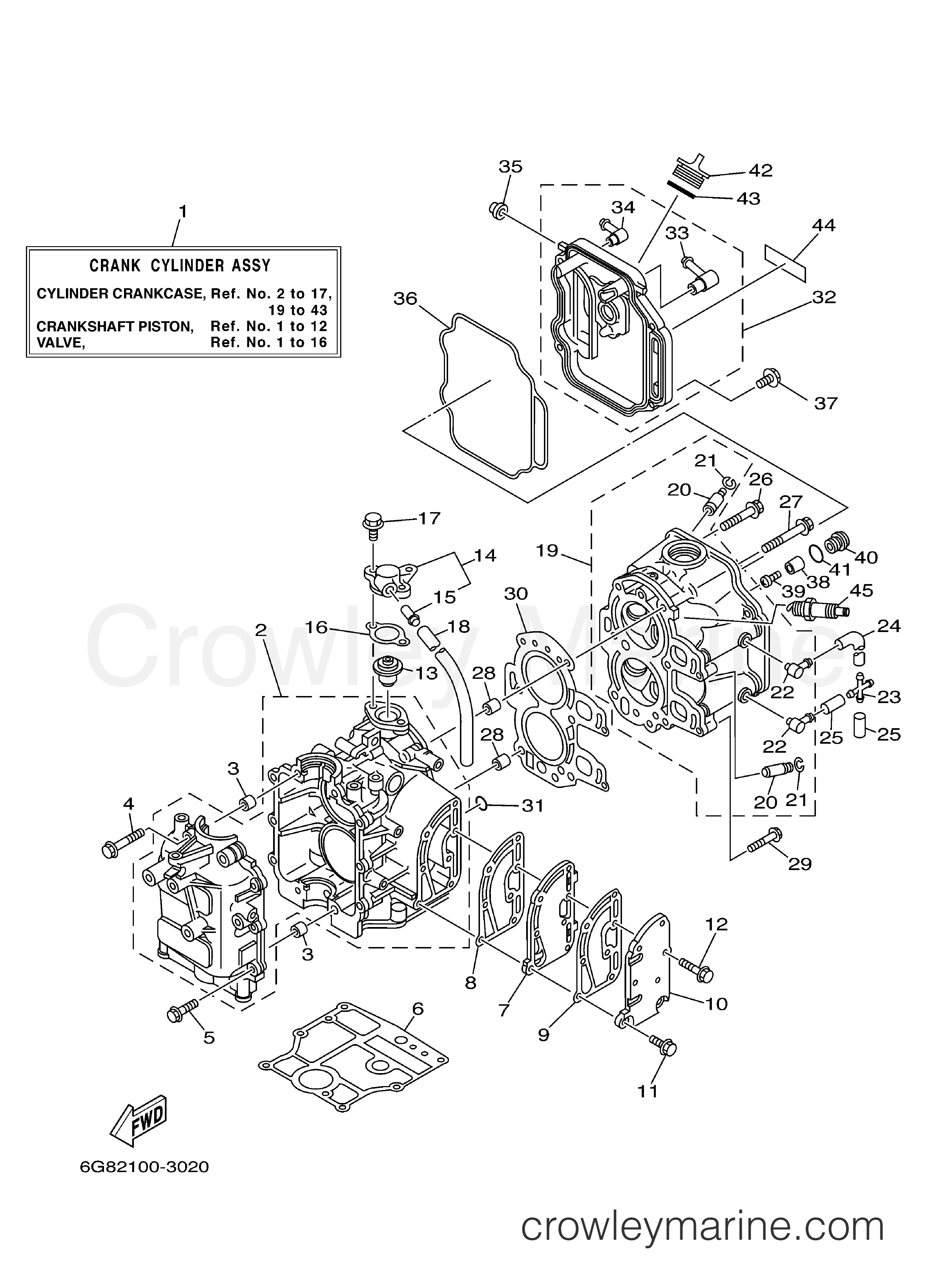 Yamaha Motors F9.9ELRC - CYLINDER CRANKCASE