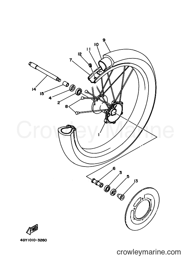 1994 Dirt Bike TT250R - TT250R (4MR1) [010] - FRONT WHEEL