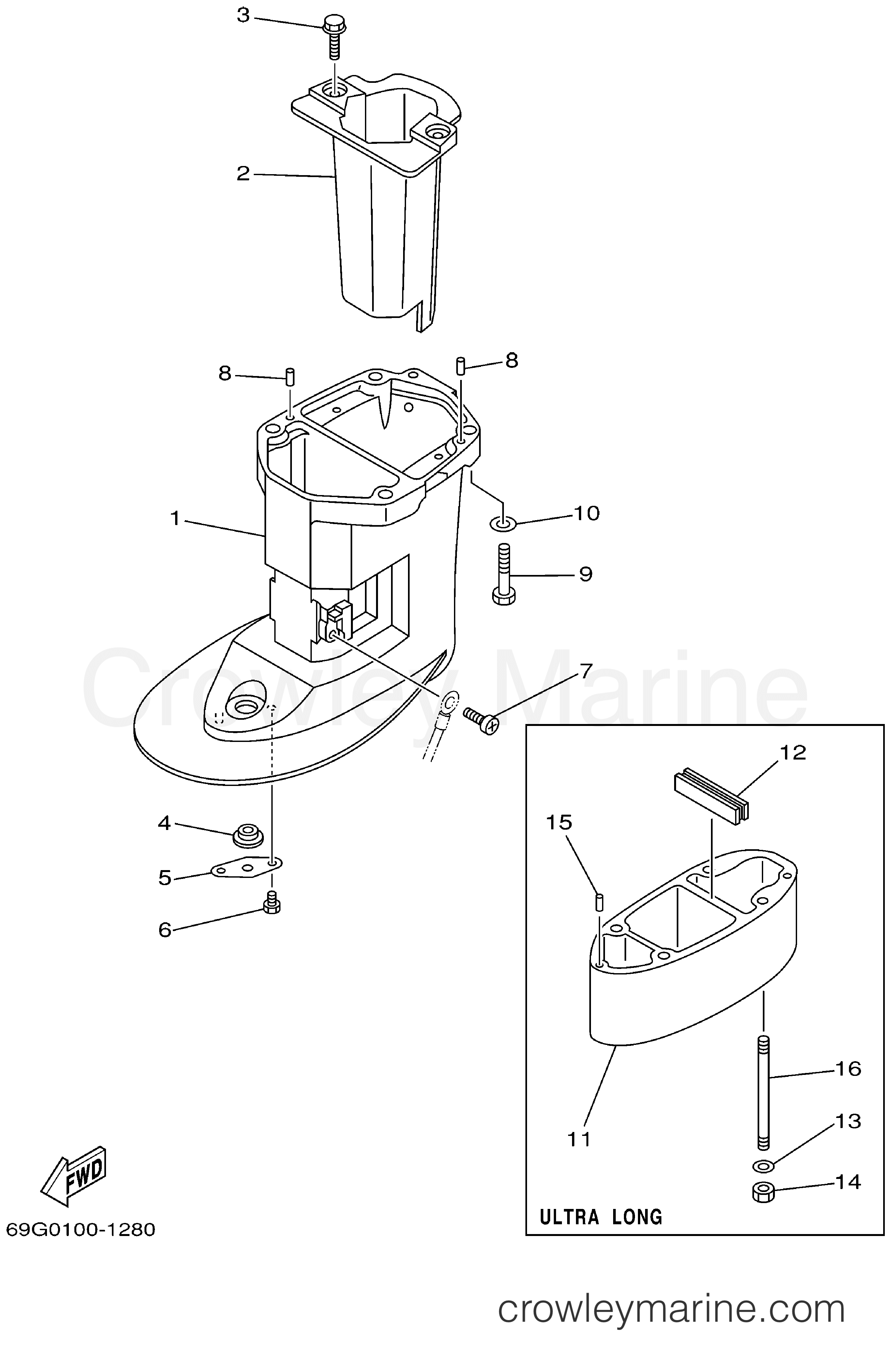 Yamaha Motors T8PLRA - UPPER CASING