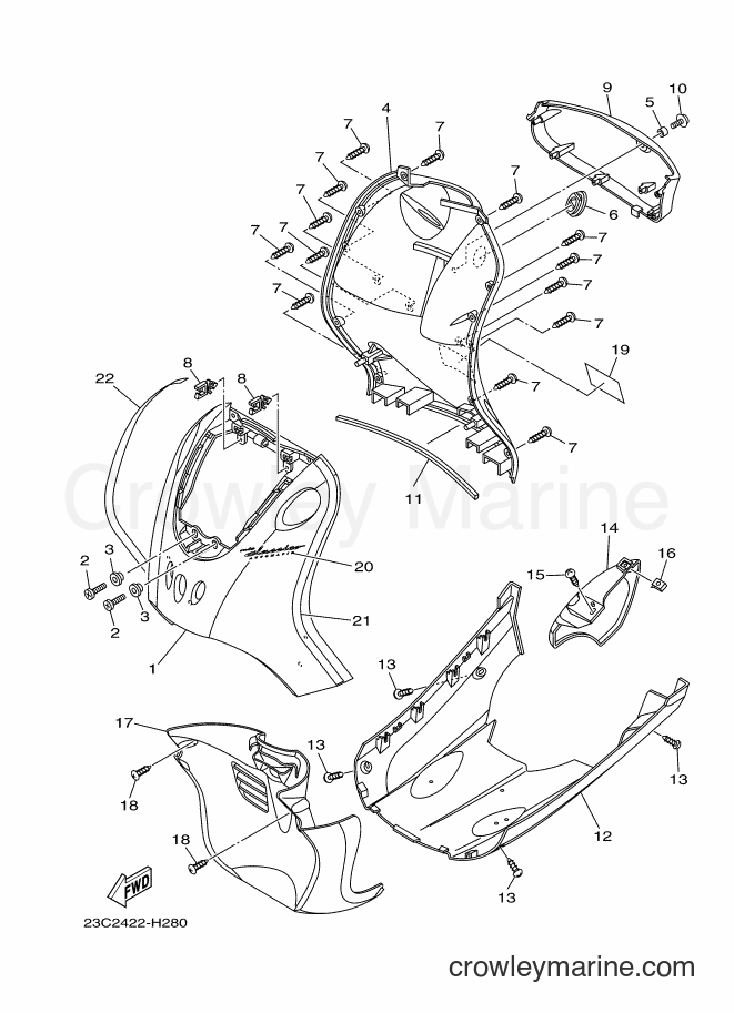 Yamaha Motors AF115C (23C2) [010] - LEG SHIELD