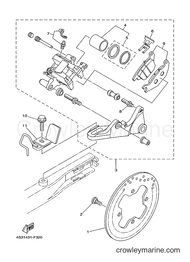 2007 Dirt Bike JT135 - JT135 (4S32) [010] - REAR BRAKE CALIPER