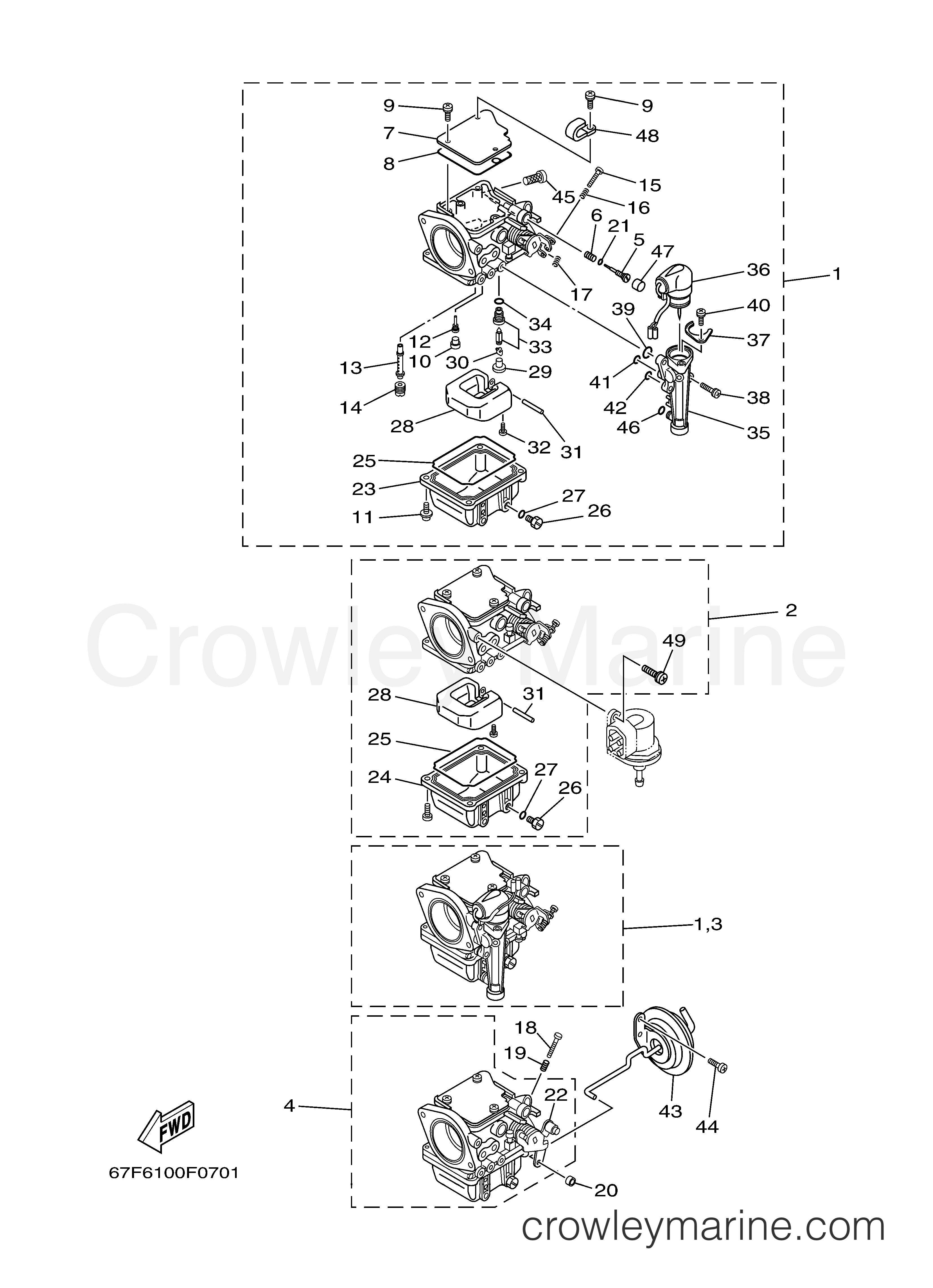 Yamaha Motors F75TLRC - CARBURETOR 1