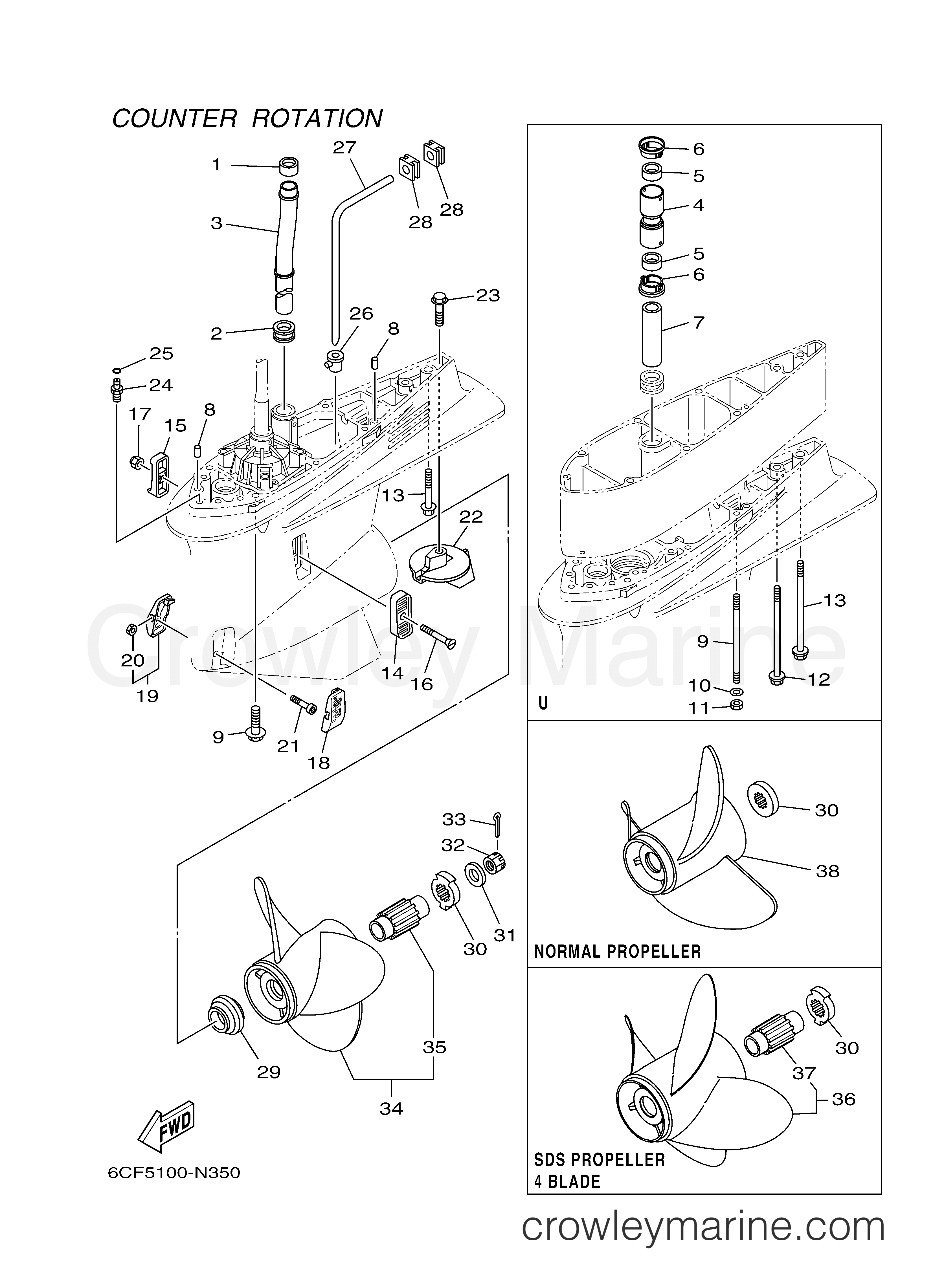 Yamaha Motors LF300XCA - LOWER CASING DRIVE 4