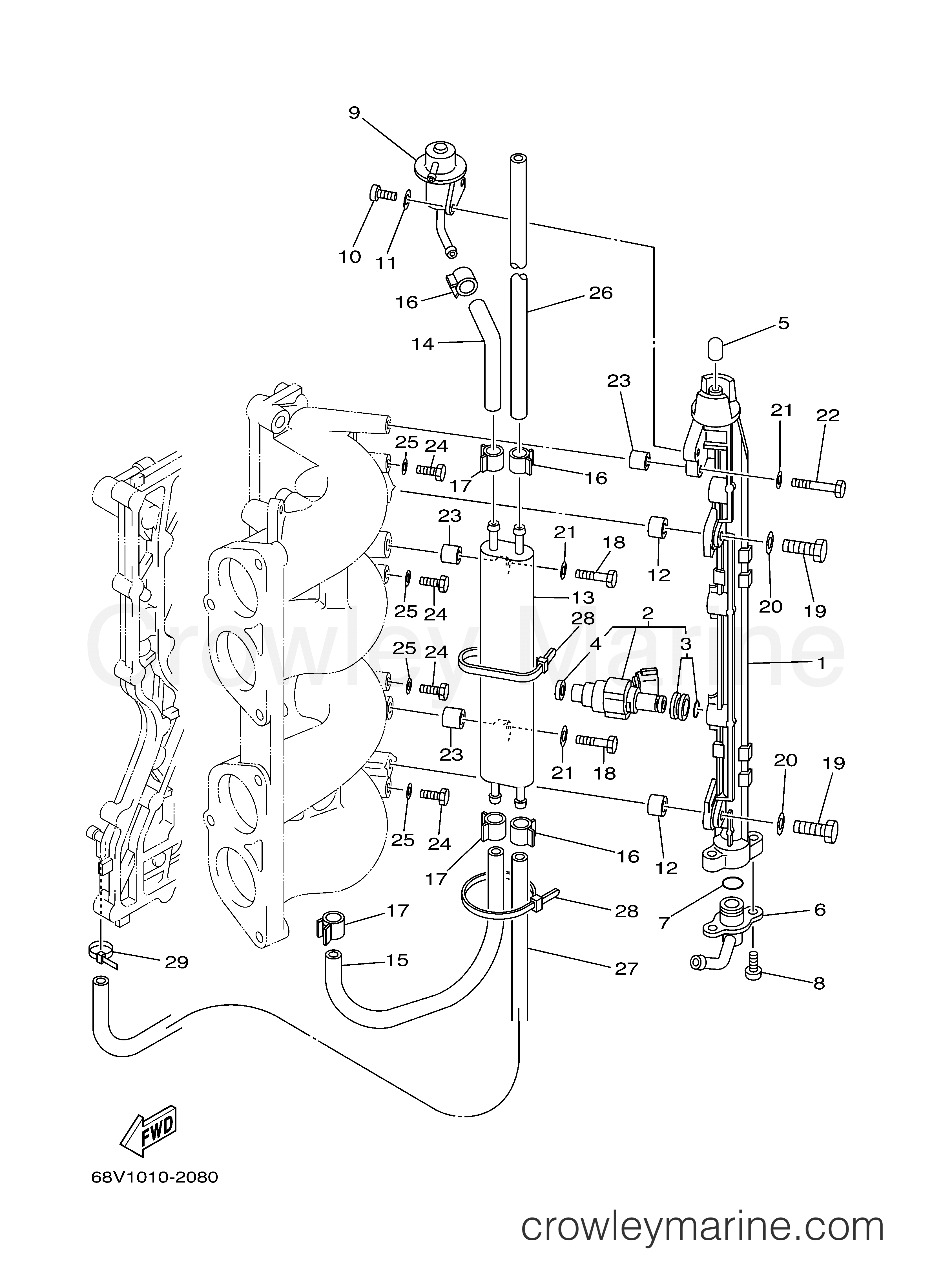 Yamaha Motors F115TLRD - FUEL INJECTION NOZZLE