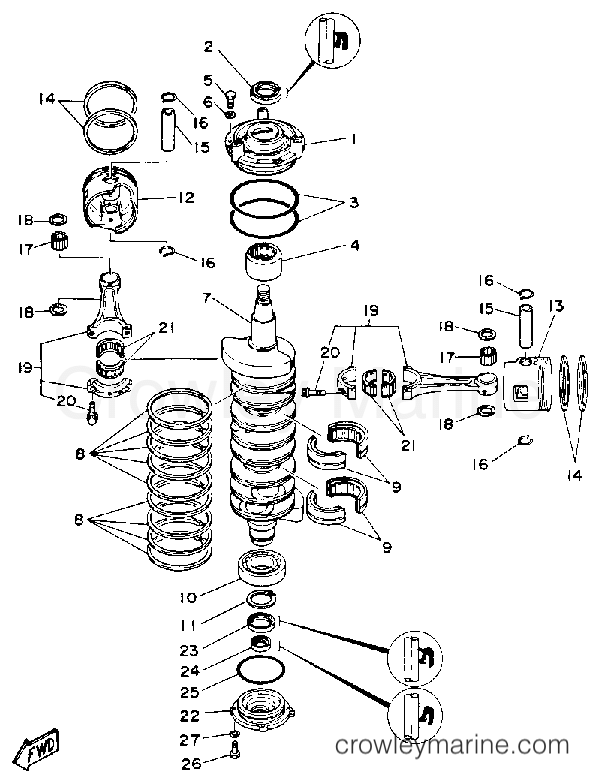 Yamaha Motors 175ETLJ - CRANK PISTON