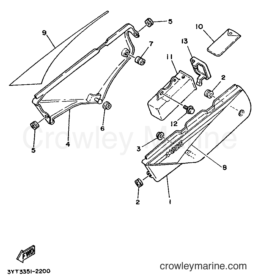 1992 Dirt Bike XT350 - XT350 (3YT3) [999] - SIDE COVER