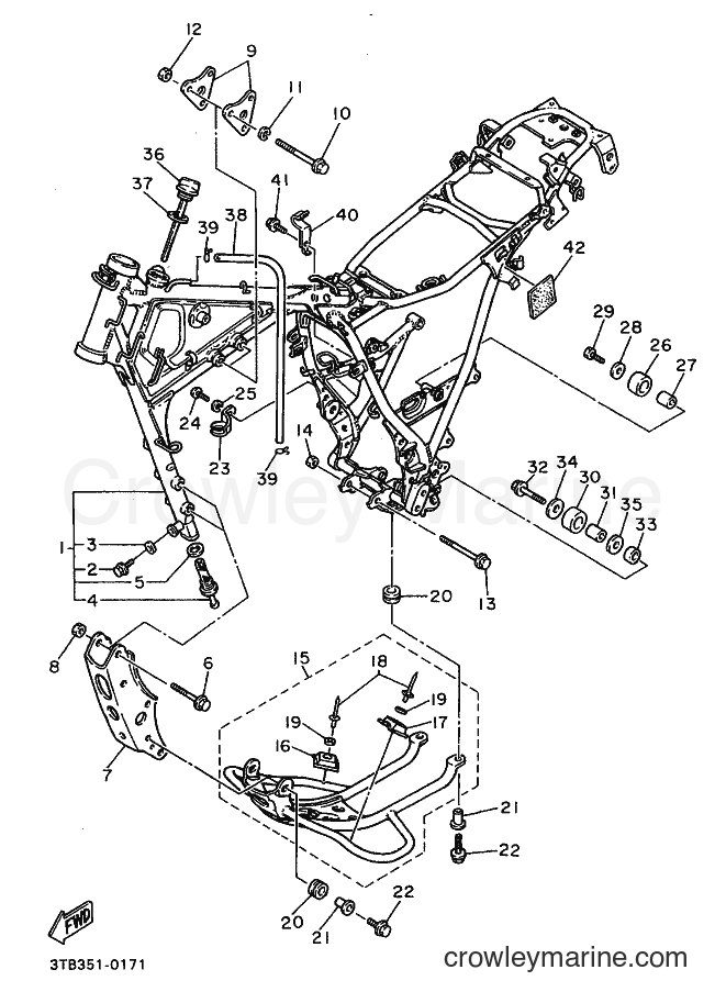 1993 Dirt Bike XT500E - XT500E (3WS4) [999] - FRAME