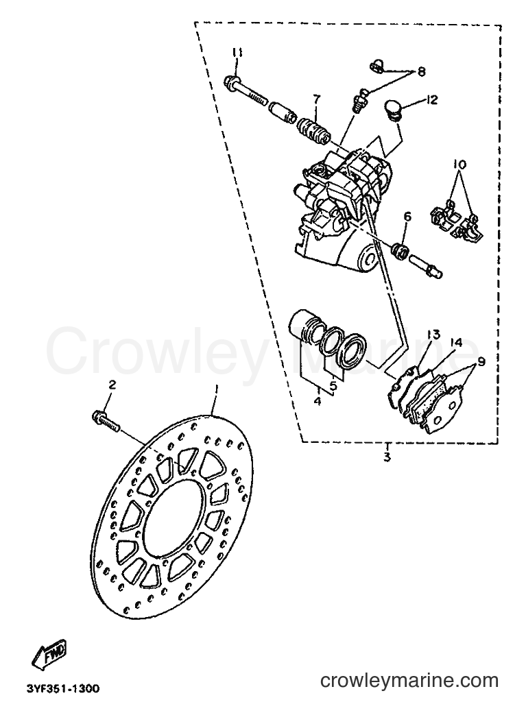 Yamaha Motors XTZ660 (3YF4) [999] - REAR BRAKE CALIPER