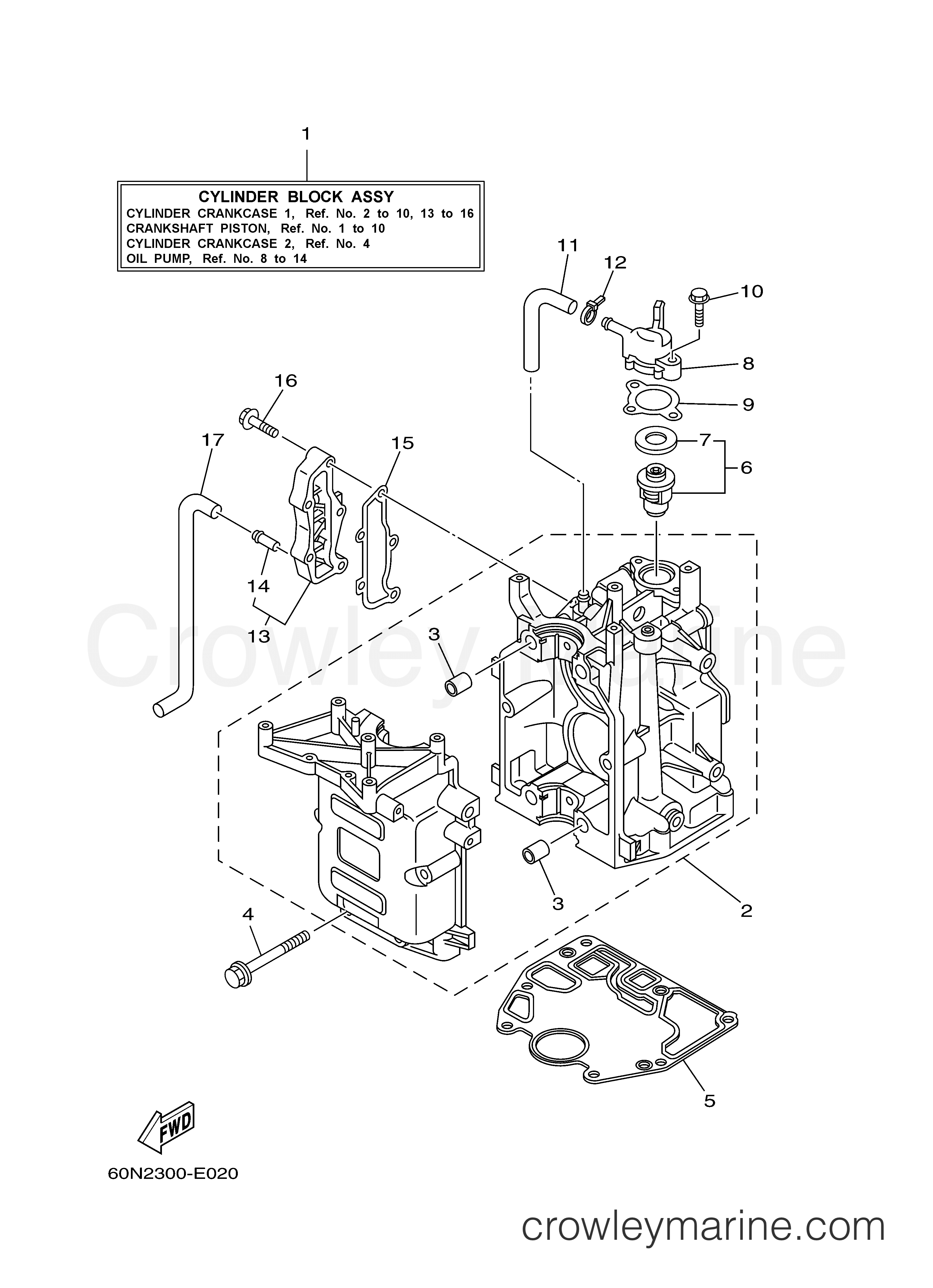 Yamaha Motors F8CMLH - CYLINDER CRANKCASE 1