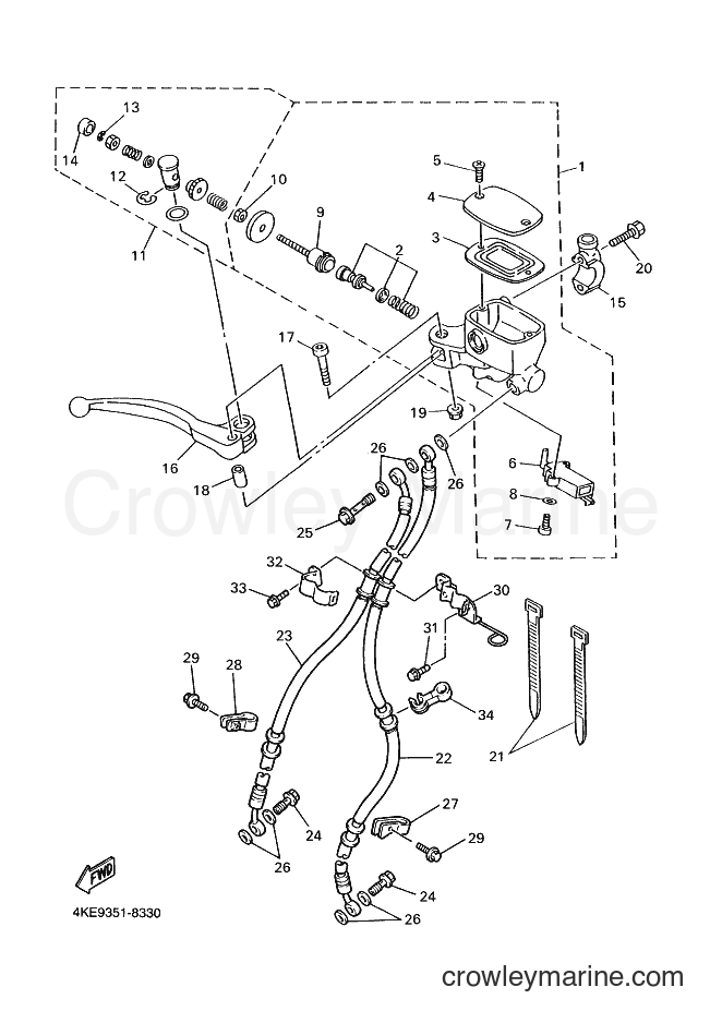2002 Street Bike XJ600N - XJ600N (4KED) [080] - FRONT MASTER CYLINDER