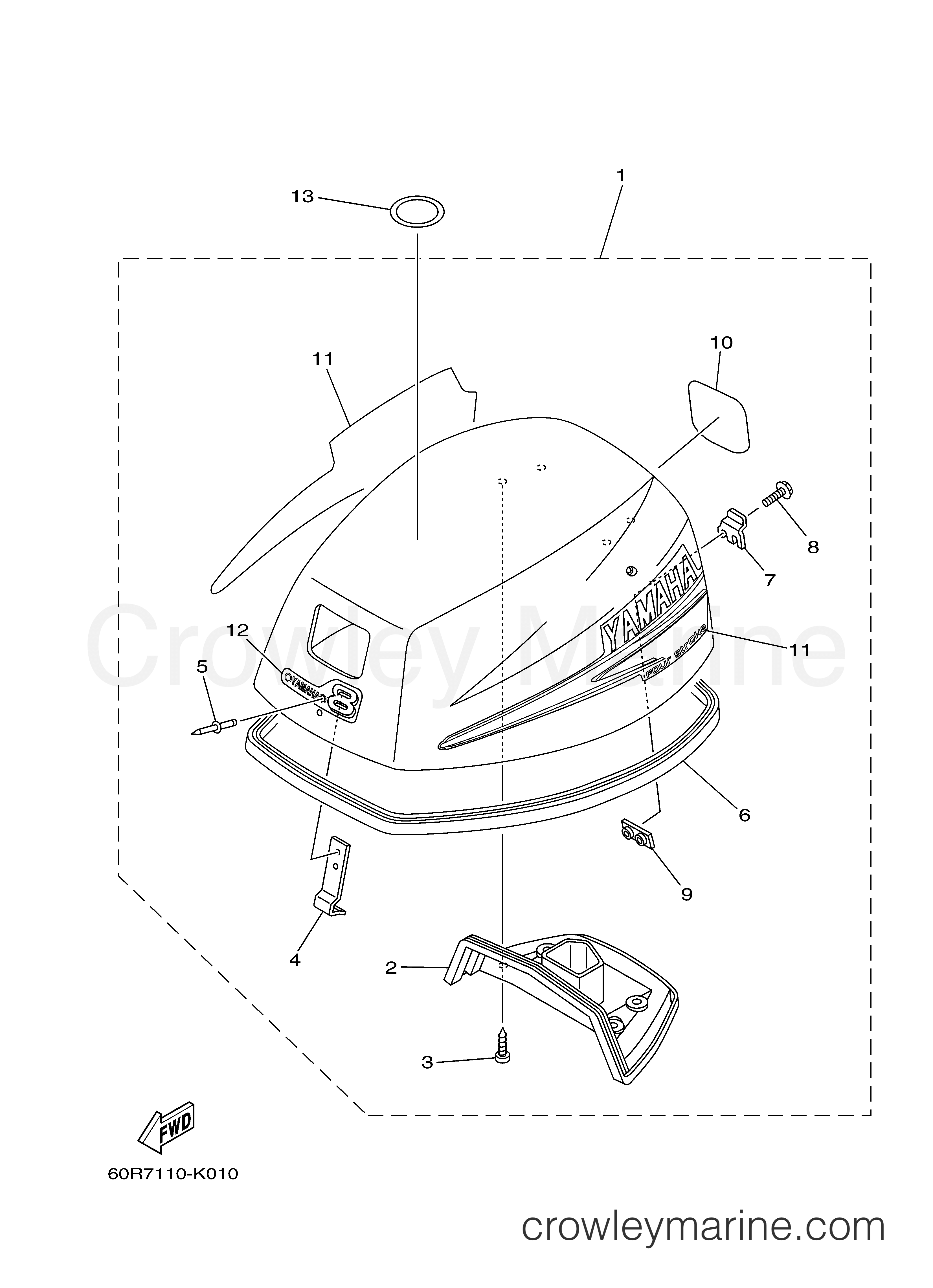 Yamaha Motors F8CMSH - TOP COWLING