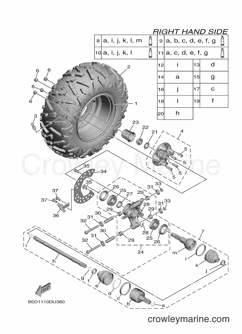 2019 ATV YXF850E - YXF850E (BG4E) [010] - REAR WHEEL 2