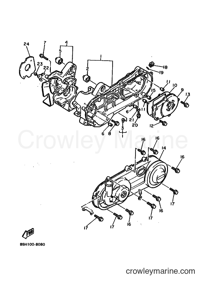 1988 Snowmobile SV80E - SV80E (85H0) [020] - CRANKCASE