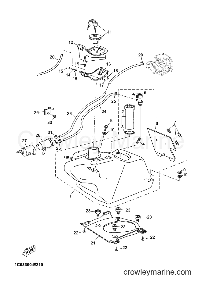 2006 Maxi-Scooter YP250R - YP250R (1C03) [020] - FUEL TANK