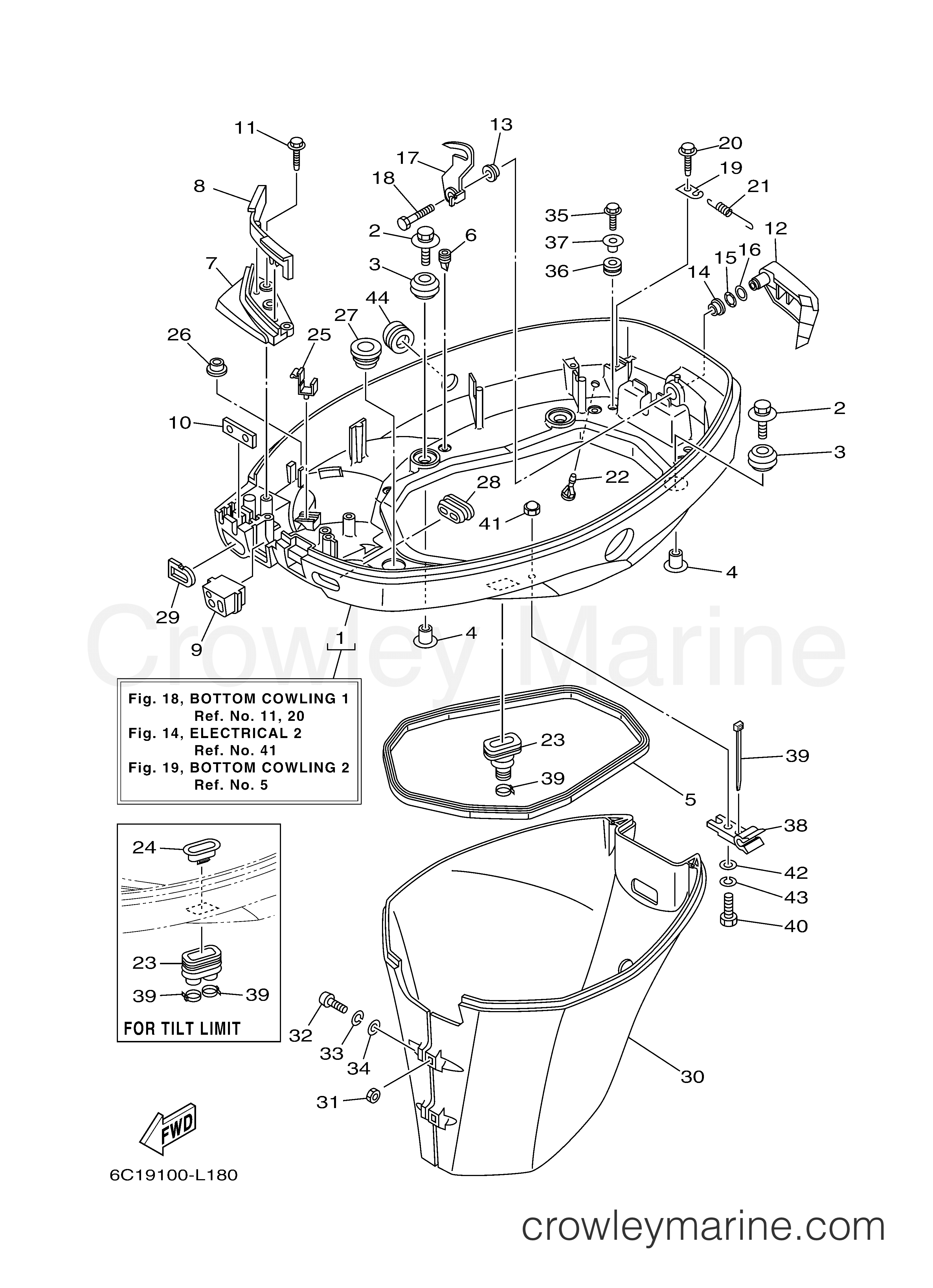 Yamaha Motors F50LA - BOTTOM COWLING 1