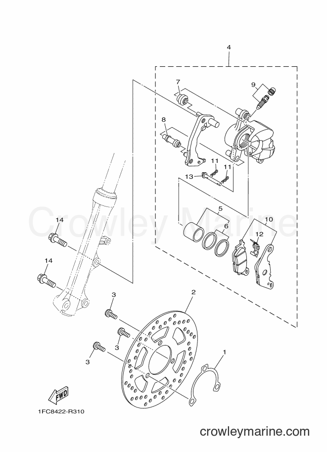 2016 Scooter T115FLSEC - T115FLSEC (1FC8) [010] - FRONT BRAKE CALIPER 2