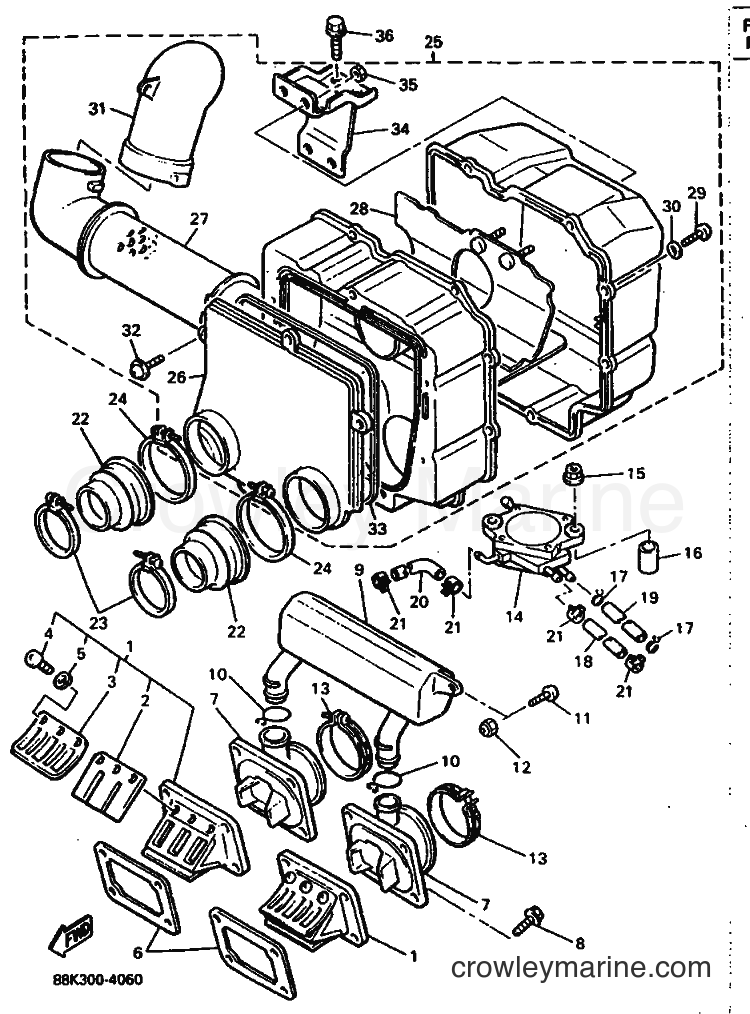 1995 Snowmobile VT480TF - VT480TF (88K5) [010] - INTAKE