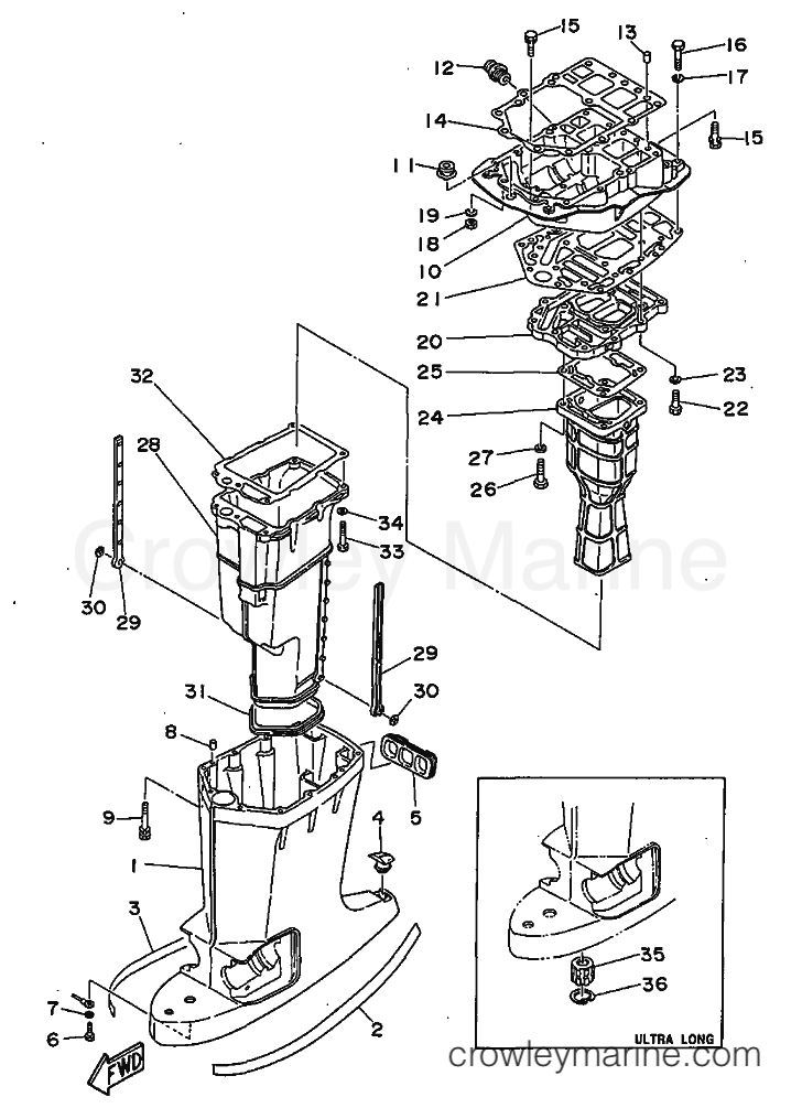 Yamaha Motors 130BETO (6N7) [02B] - UPPER CASING