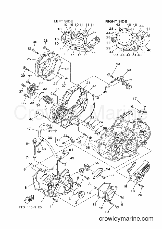2015 ATV YFZ450R - YFZ450R (1TDJ) [010] - CRANKCASE COVER 1