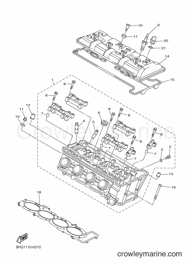 Yamaha Motors RX10GT2 (8JC9) [020] - CYLINDER HEAD