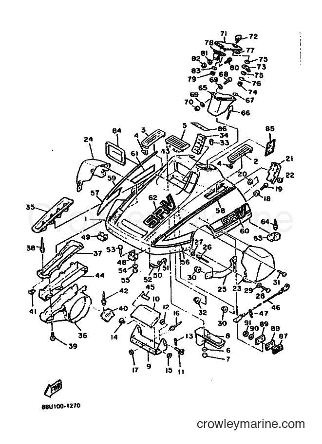 1991 Snowmobile SR540 - SR540 (88U1) [020] - SHROUD