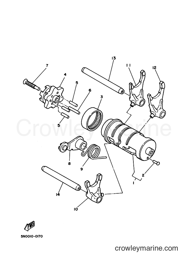 Yamaha Motors TW200E (3AWK) [010] - SHIFT CAM & FORK