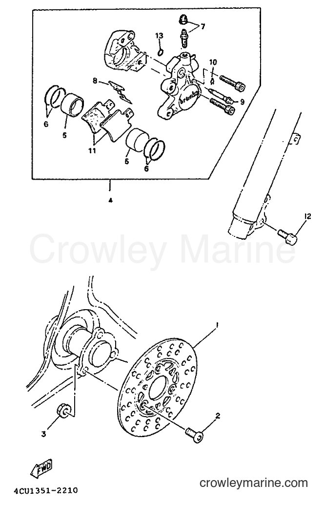 1992 Scooter YE50 - YE50 (4EE1) [999] - FRONT BRAKE CALIPER