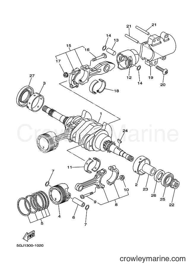 Yamaha Motors XP500 (5VU8) [050] - CRANKSHAFT & PISTON