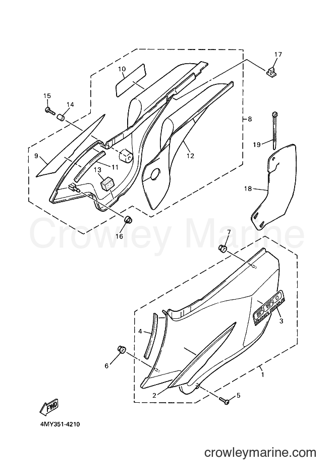 1996 Dirt Bike XTZ660 - XTZ660 (4MY4) [010] - SIDE COVER