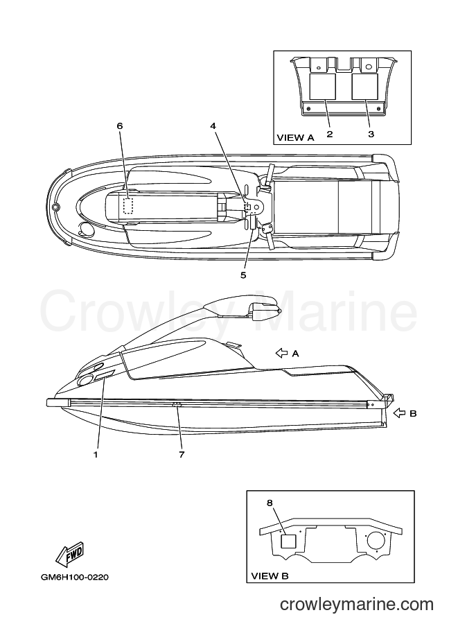 Yamaha Motors JET FOR SJ700AY (64V1) [030] - IMPORTANT LABELS