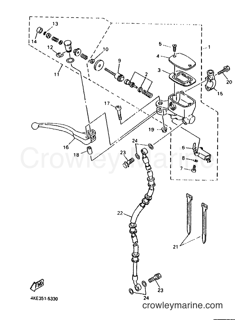 1996 Street Bike XJ600N - XJ600N (4KA3) [020] - FRONT MASTER CYLINDER