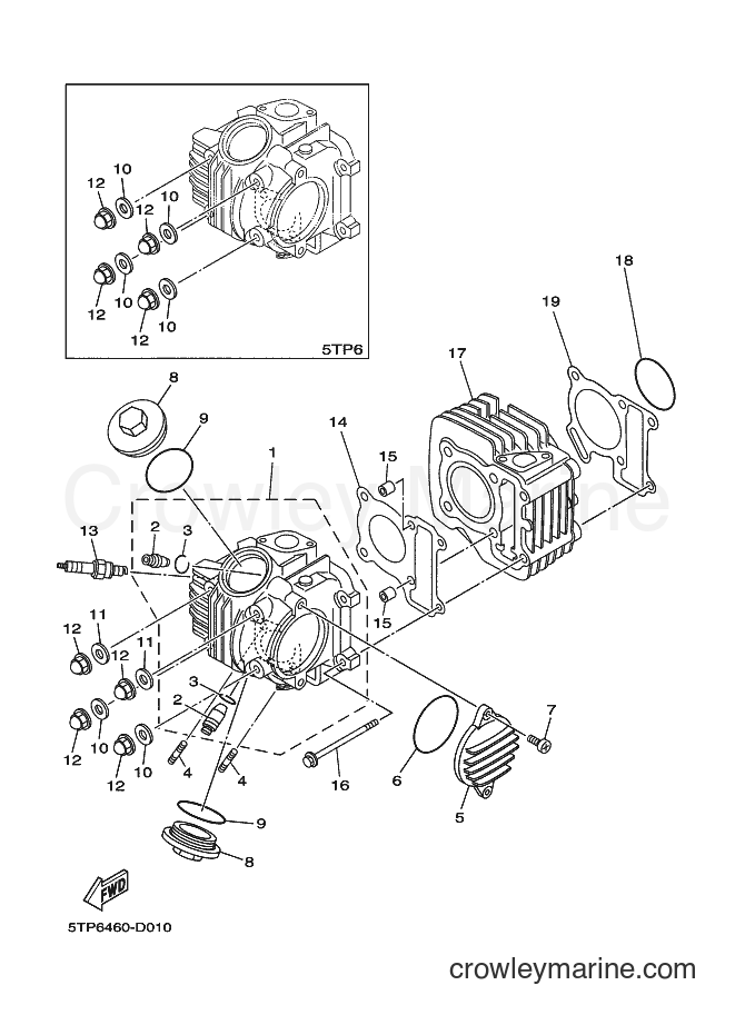 2005 Scooter T110SE - T110SE (5TP8) [010] - CYLINDER HEAD