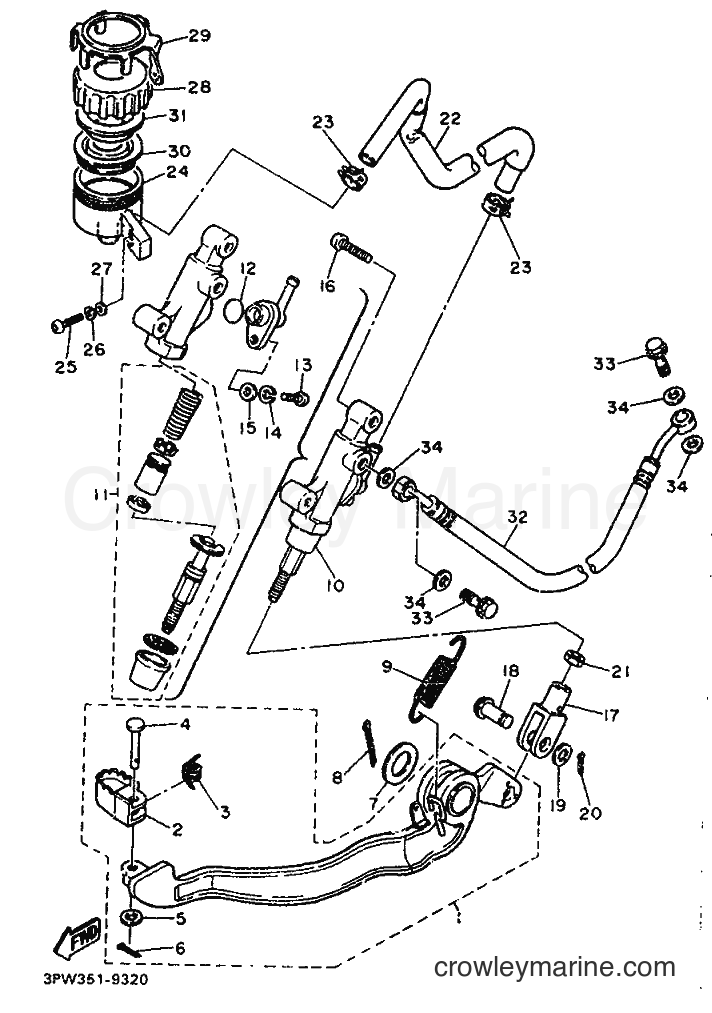 Yamaha Motors XT600 (3PW1) [999] - REAR MASTER CYLINDER